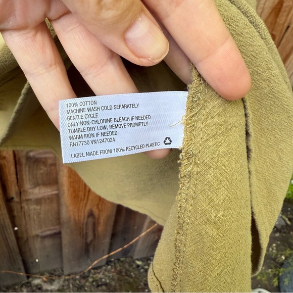 Olive Green Cotton Puff-Sleeve Cottagecore Midi Dress 🌿 - Picture 10 of 11